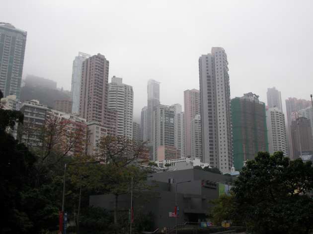 香港公園周辺から見える高層マンション