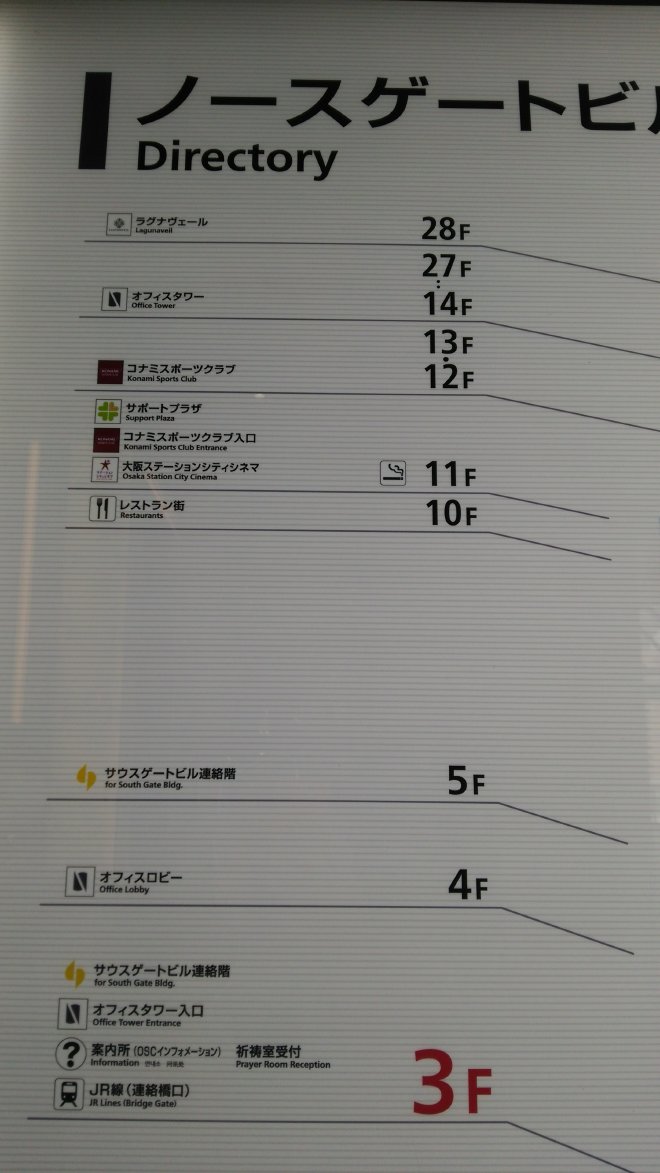 ノースゲートビルディングのフロア案内
