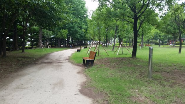 三角地公園の散策路