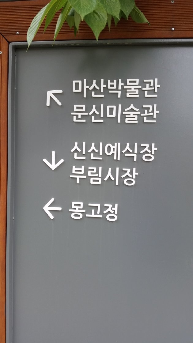 昌原市立馬山博物館へ向かう道中にある博物館の場所を示す看板