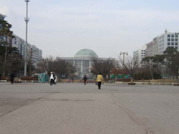 汝矣島公園（ヨイドパーク）から見える国会議事堂