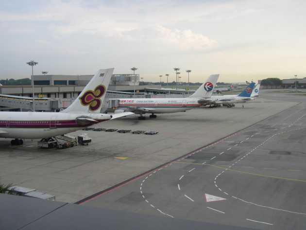 朝のチャンギ国際空港